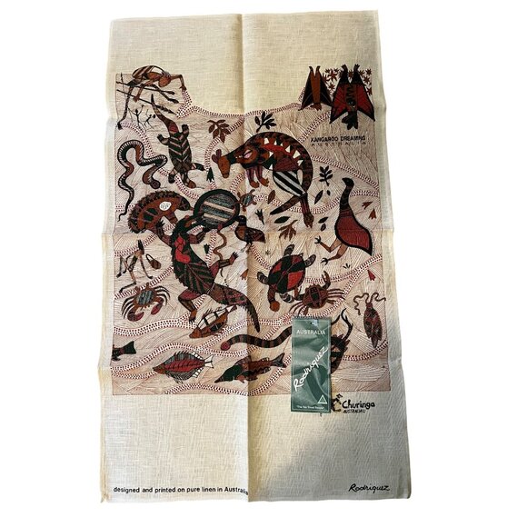 Rodriquez Churinga Australia Linen Tea Towels – Kangaroo Dreaming & Turtles - Picture 2 of 7